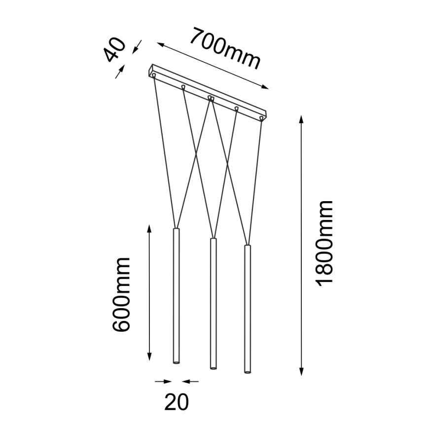 Shilo - Chandelier on a string 3xG9/10W/230V