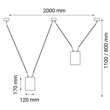 Shilo - Chandelier on a string 2xGU10/15W/230V spider black
