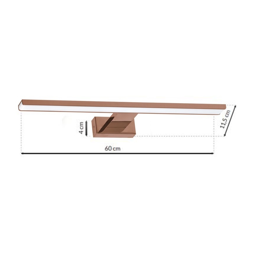 SHINE LED Bathroom Mirror Light 13.8W/230V 60 cm IP44 Rose Gold