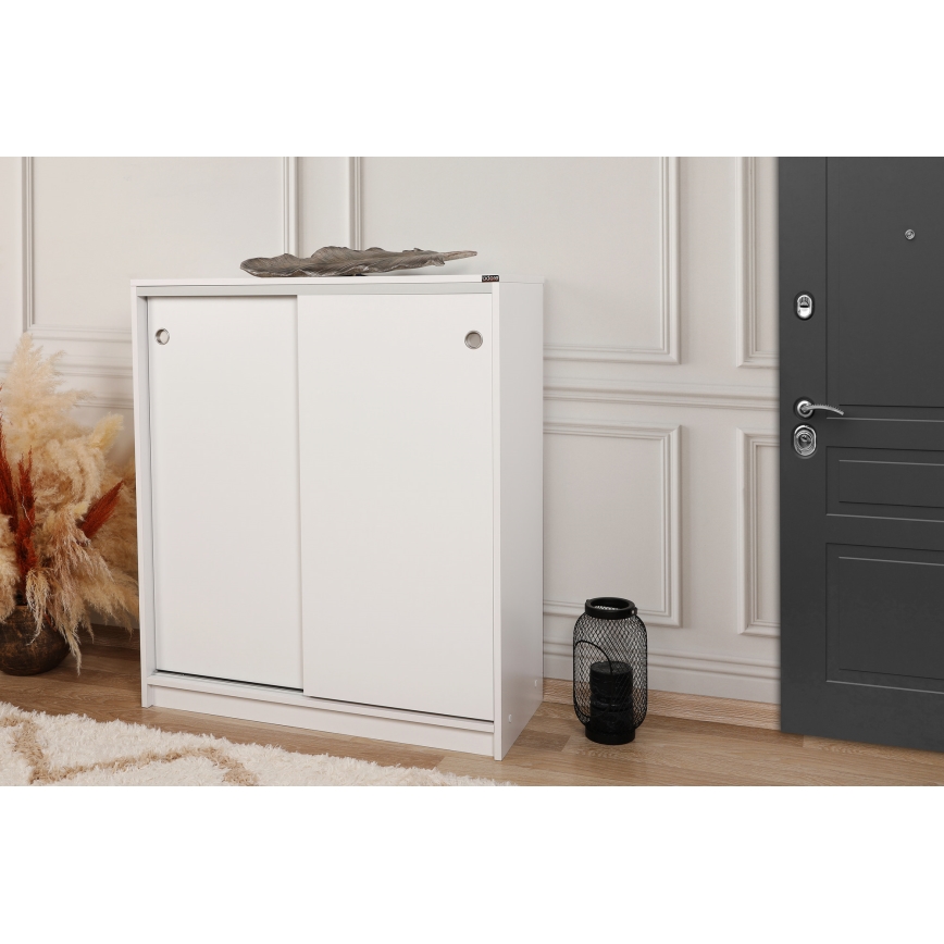 Shoe cabinet 105x91 cm white