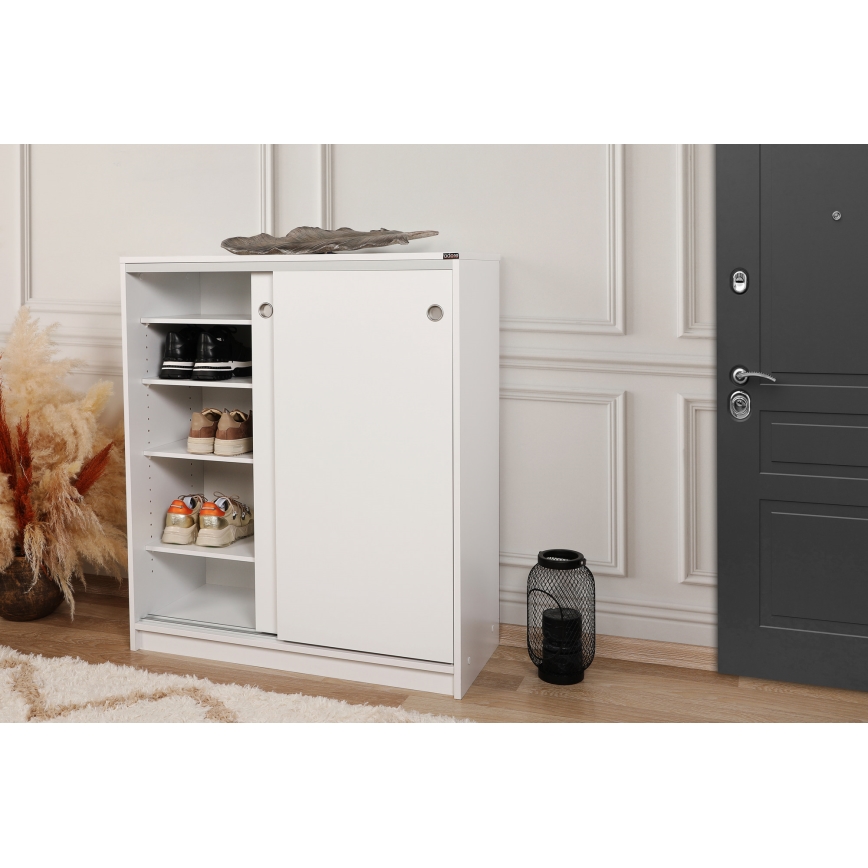 Shoe cabinet 105x91 cm white