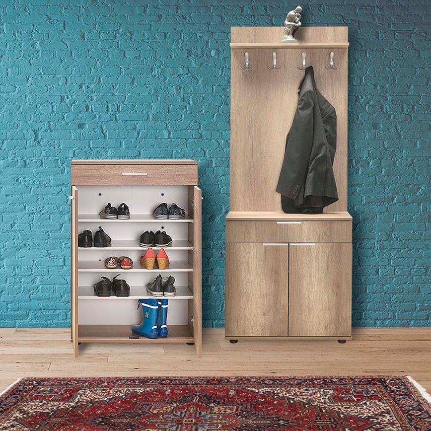Shoe cabinet 108x73 cm brown