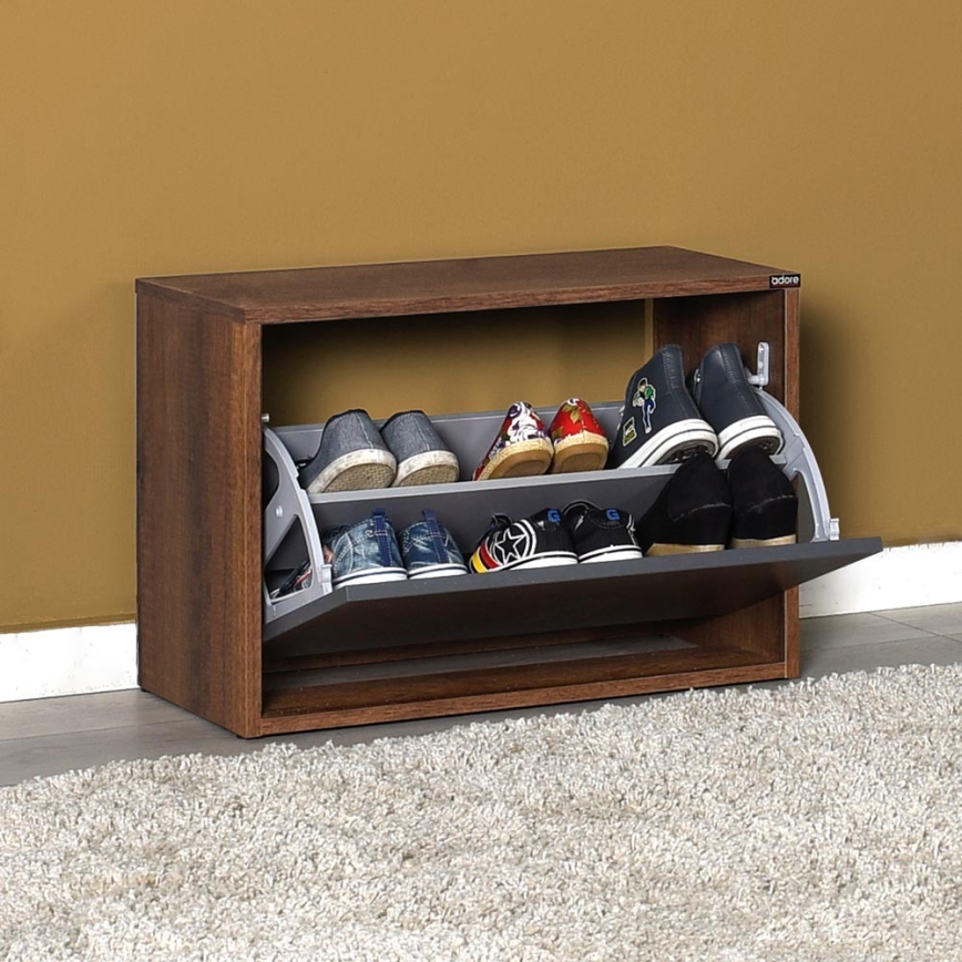 Shoe cabinet 42x60 cm brown/anthracite