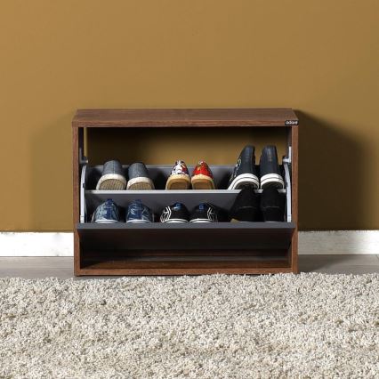 Shoe cabinet 42x60 cm brown/anthracite