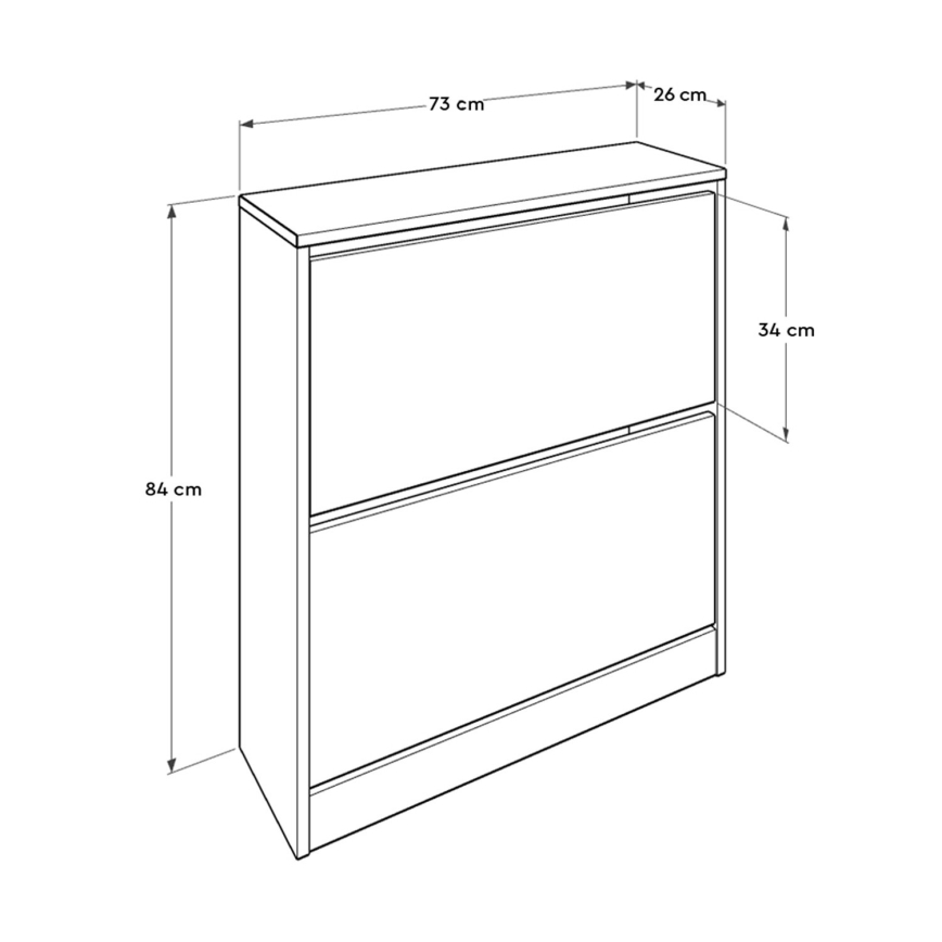 Shoe cabinet 84x73 cm white