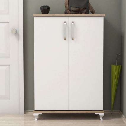 Shoe cabinet ASTA 100x72 cm white/beige