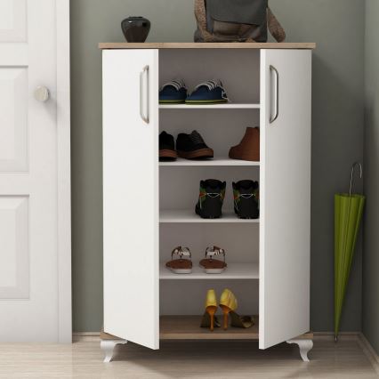 Shoe cabinet ASTA 100x72 cm white/beige