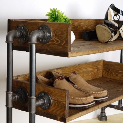 Shoe cabinet BORU 50x90 cm black/spruce