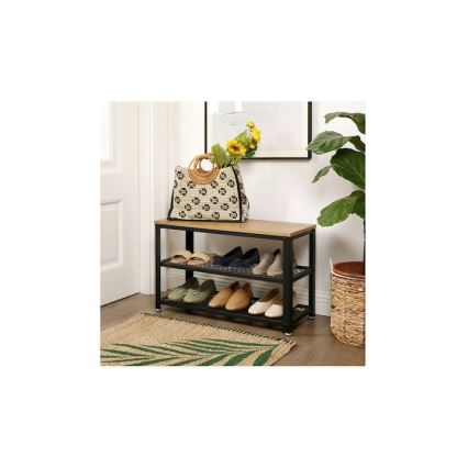 Shoe cabinet DAVOR brown/black