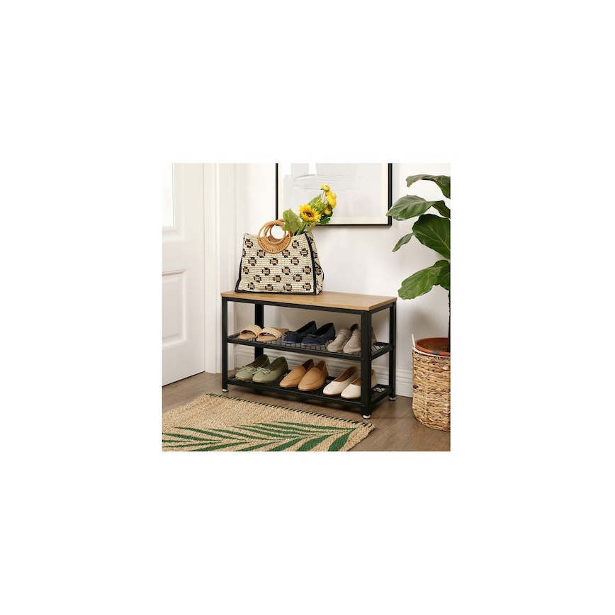 Shoe cabinet DAVOR brown/black