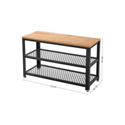 Shoe cabinet DAVOR brown/black
