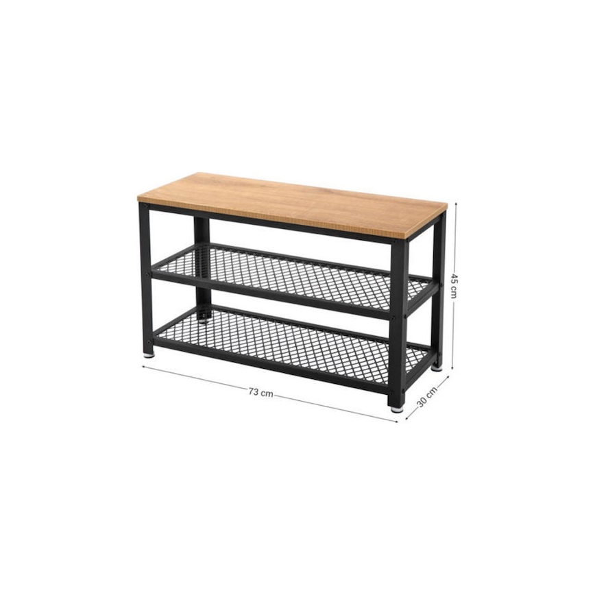 Shoe cabinet DAVOR brown/black