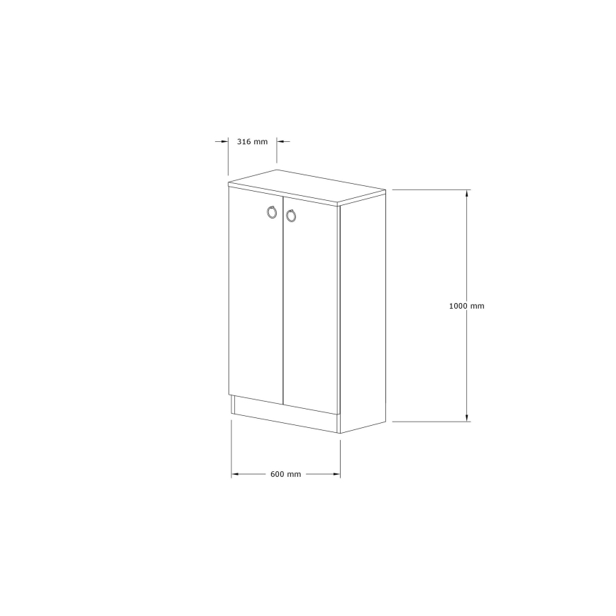 Shoe cabinet DEFNE 100x60 cm beige