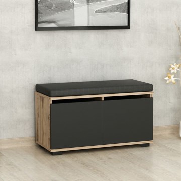 Shoe cabinet DRAGO 42x80 cm black/walnut