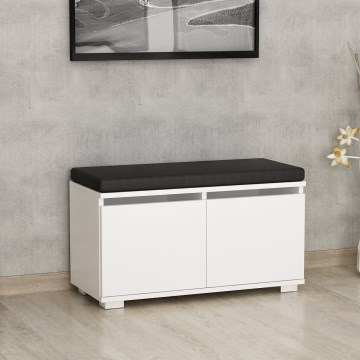 Shoe cabinet DRAGO 42x80 cm white/black