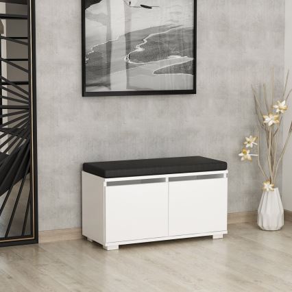 Shoe cabinet DRAGO 42x80 cm white/black