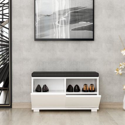 Shoe cabinet DRAGO 42x80 cm white/black