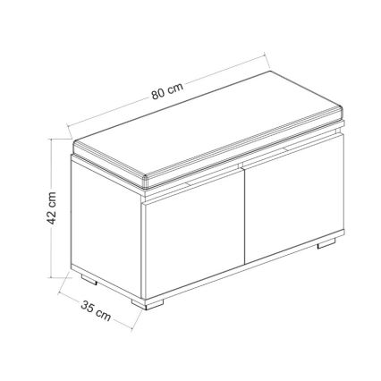 Shoe cabinet DRAGO 42x80 cm white/black