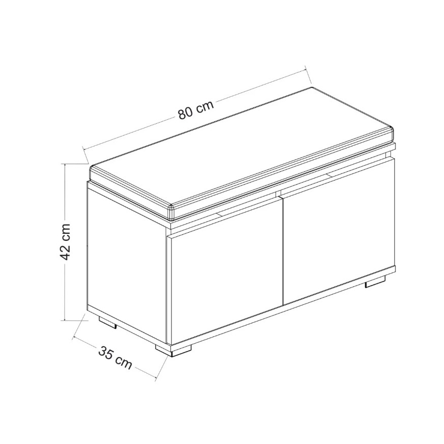 Shoe cabinet DRAGO 42x80 cm white/black