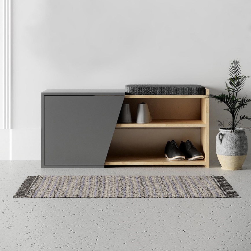 Shoe cabinet FIONA 37x104 cm brown/anthracite