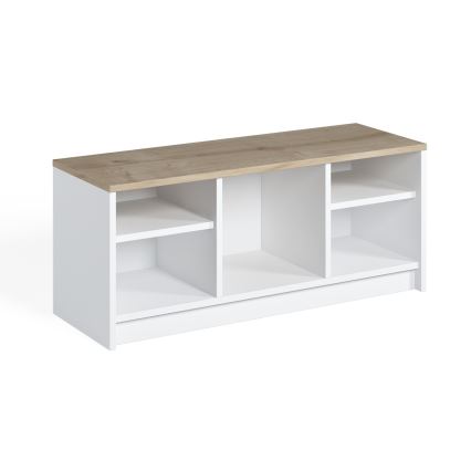 Shoe cabinet LONDON 100x35 cm white/beige