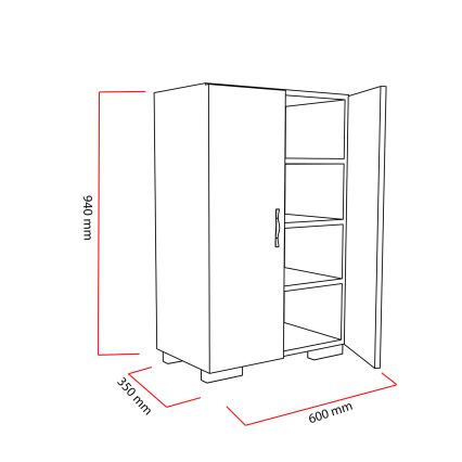 Shoe cabinet MADA 94x60 cm white
