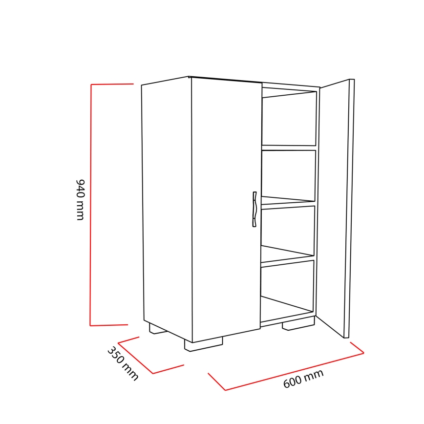 Shoe cabinet MADA 94x60 cm white