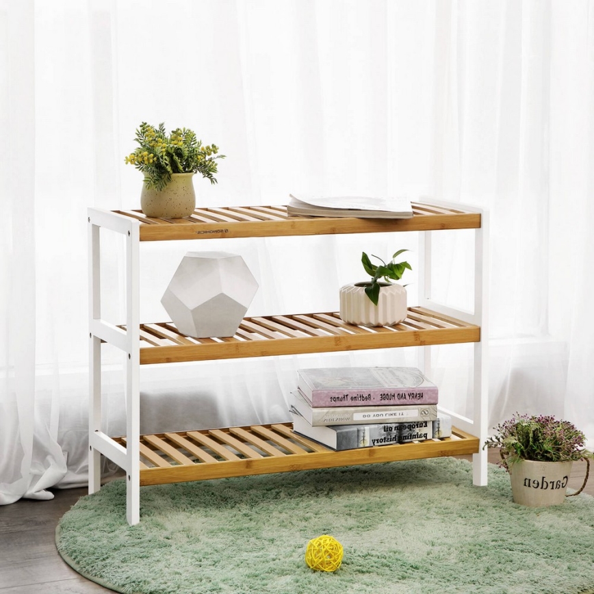 Shoe cabinet MATE brown/white