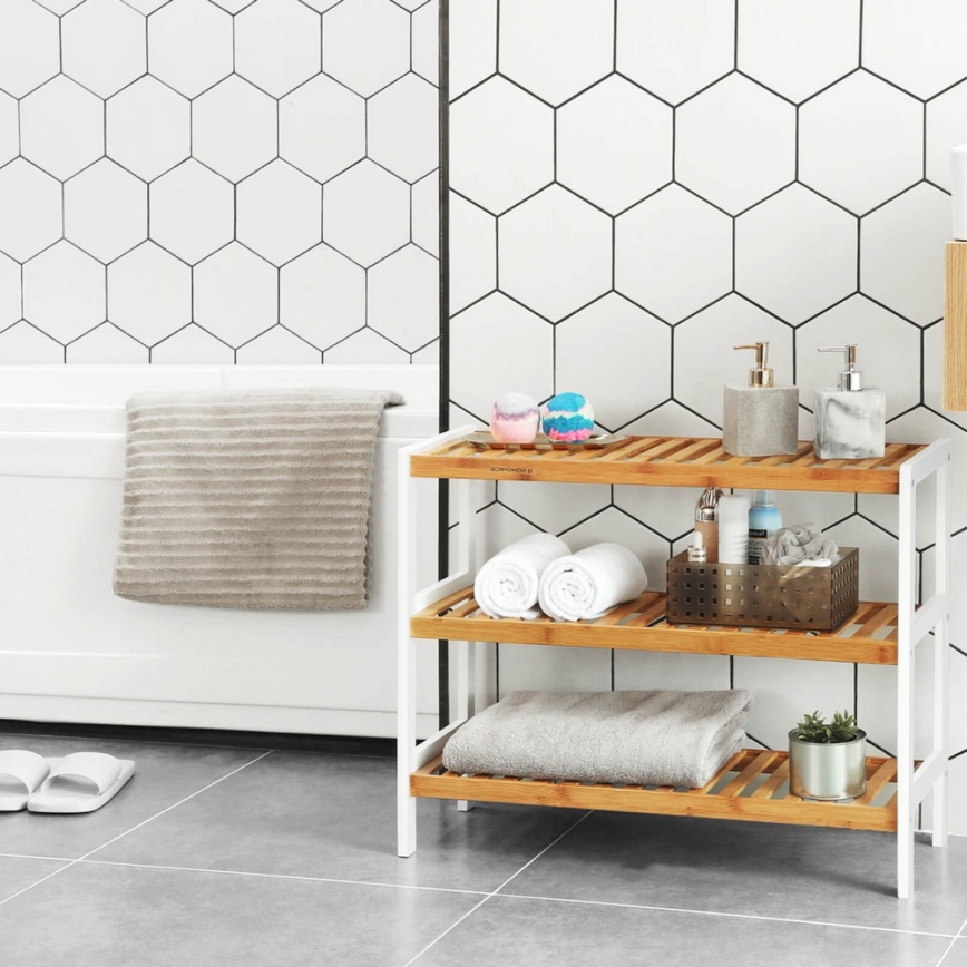 Shoe cabinet MATE brown/white