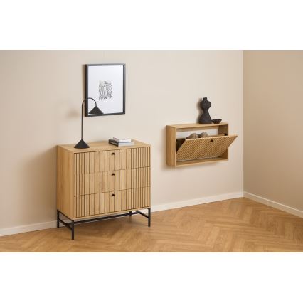 Shoe cabinet OLIVIA 72x43x17 cm oak