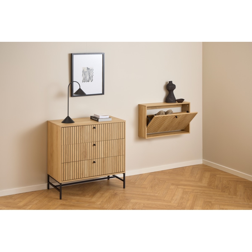 Shoe cabinet OLIVIA 72x43x17 cm oak
