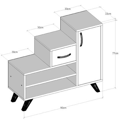 Shoe cabinet RETRO 77x90 cm beige/white