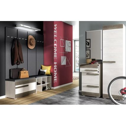 Shoe cabinet SARPA 50x80 cm white/brown