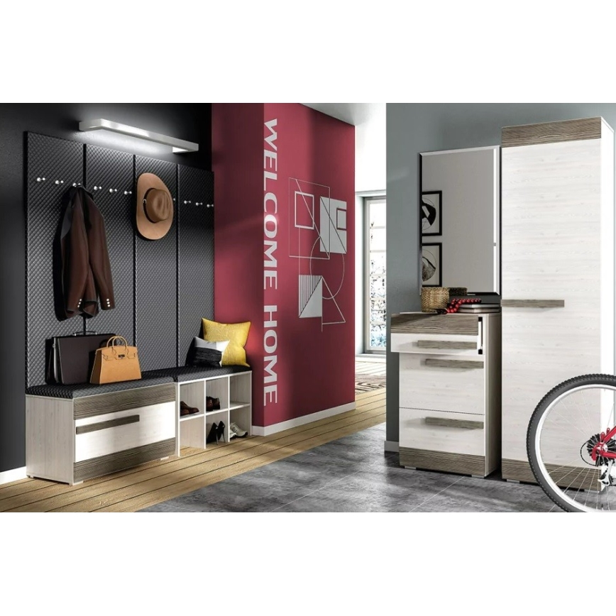 Shoe cabinet SARPA 50x80 cm white/brown