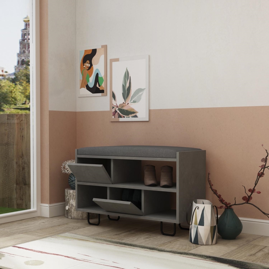 Shoe cabinet TROY 53,5x83,5 cm grey