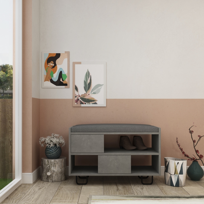 Shoe cabinet TROY 53,5x83,5 cm grey