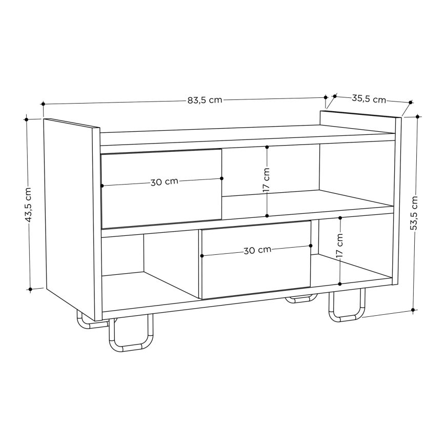 Shoe cabinet TROY 53,5x83,5 cm grey