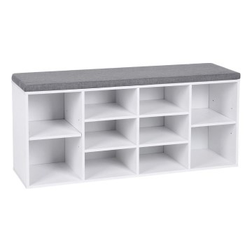 Shoe cabinet VOREN white/gray
