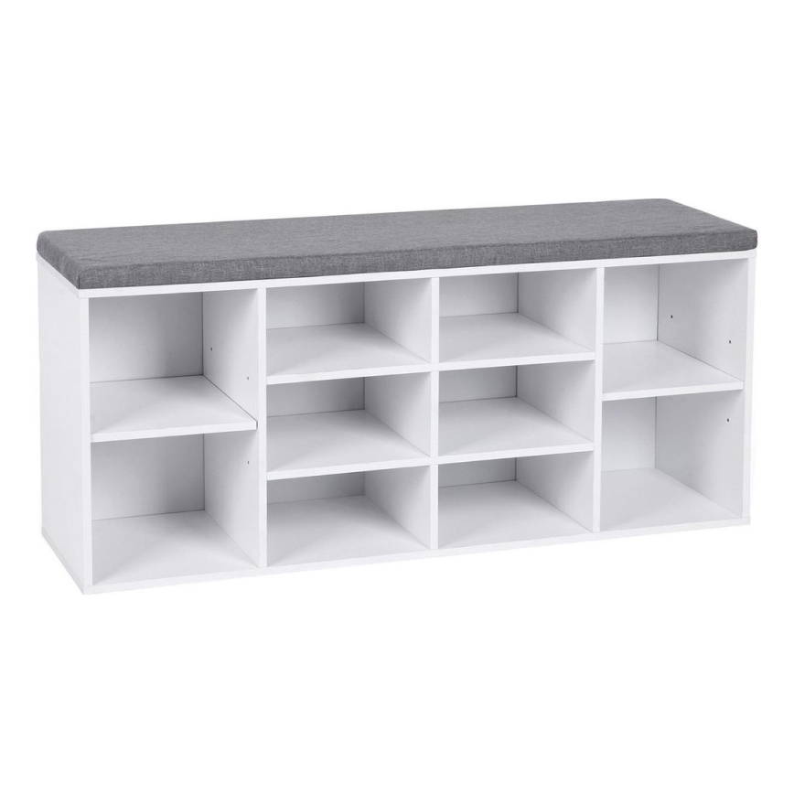 Shoe cabinet VOREN white/gray