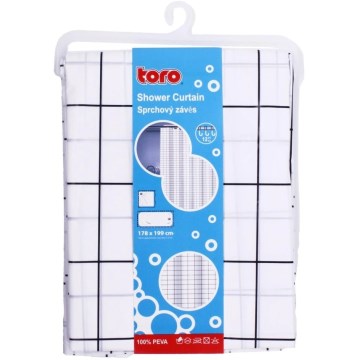 Shower curtain TORO EASY 178x199 cm white/black
