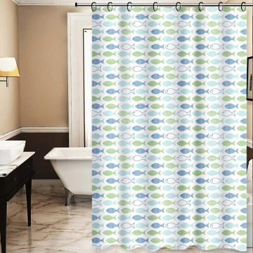 Shower curtain TORO PREMIUM 178x199 cm blue/green