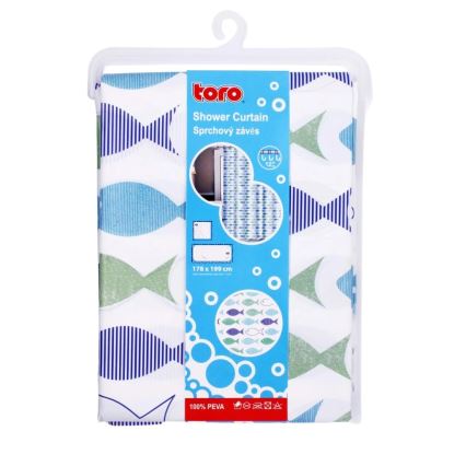 Shower curtain TORO PREMIUM 178x199 cm blue/green