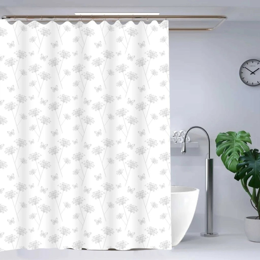 Shower curtain TORO PREMIUM 178x199 cm flowers