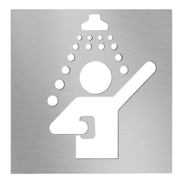 Shower Icon 12 x 12 cm, stainless steel/silver