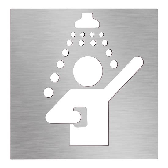 Shower Icon 12 x 12 cm, stainless steel/silver