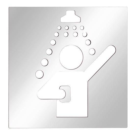 Shower Icon 12x12 cm stainless steel/silver