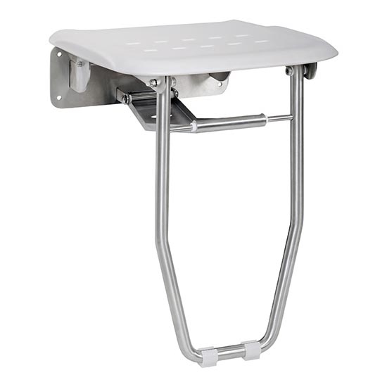Shower seat 35 x 43.3 cm, silver/white