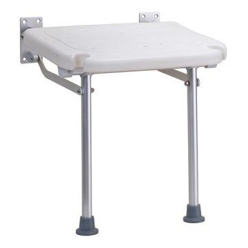 Shower Seat 40 x 43 cm Silver/White