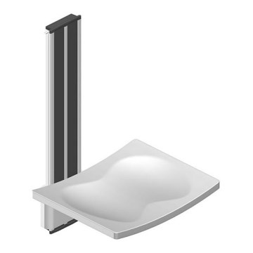 Shower Seat 42.3 x 67.5 cm, Silver/White