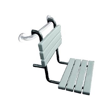 Shower Seat 44 x 50 cm, Silver/White